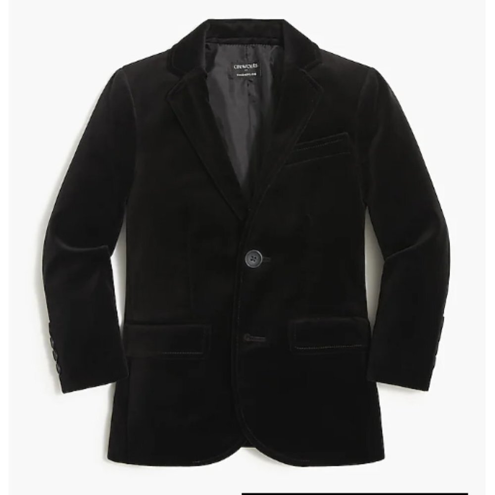 NWT JCREW CREWCUTS THOMPSON blazer Black velvet SIZE 3 MSRP175 holiday party eve